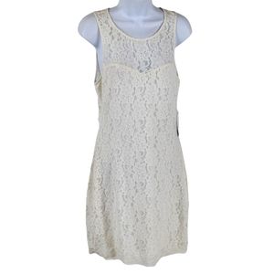 Express white lace overlay dress